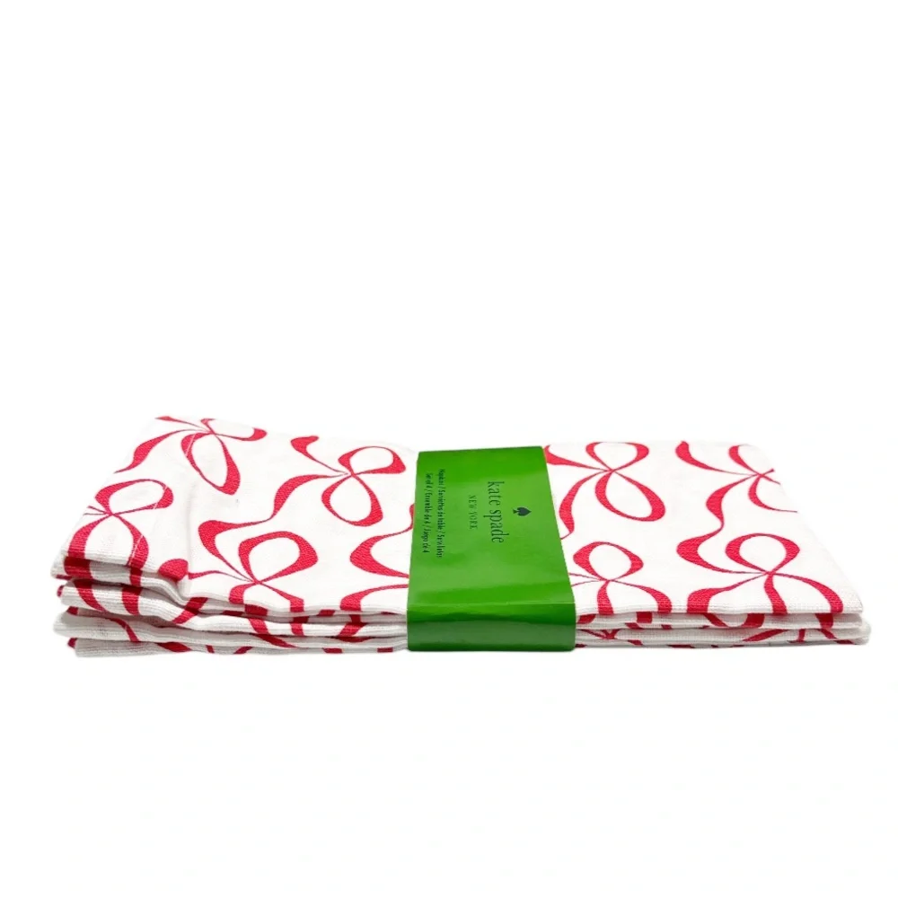 🎉HP🎉 NEW Kate Spade RED BOW Napkins Set/4
